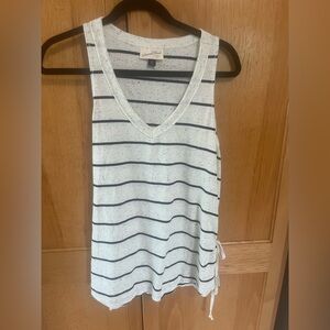 Universal Thread Speckled Striped Tank Top - White and Black